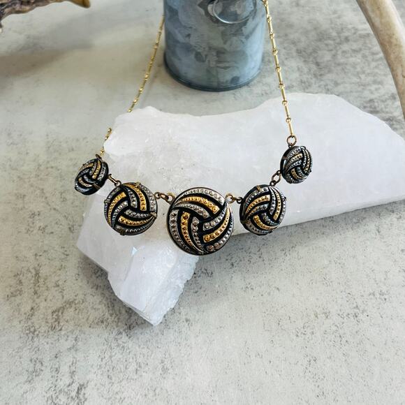 Pididdly Links Brass Swirl Link Necklace 16in. - Picture 6 of 11